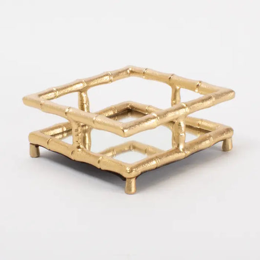Gold Bamboo Cocktail Napkin Tray