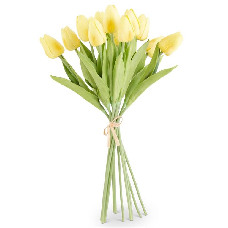 13 Inch Light Yellow Real Touch Mini Tulip Bundle