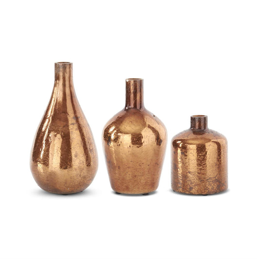Medium Antique Bronze Matte Glass Bottle Vase