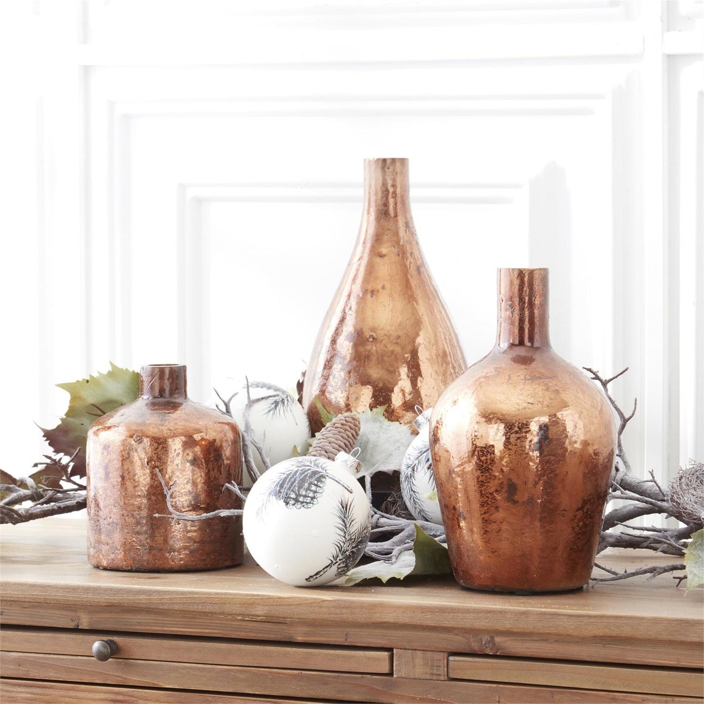 Medium Antique Bronze Matte Glass Bottle Vase