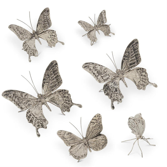 Set of 6 Silver Butterflies