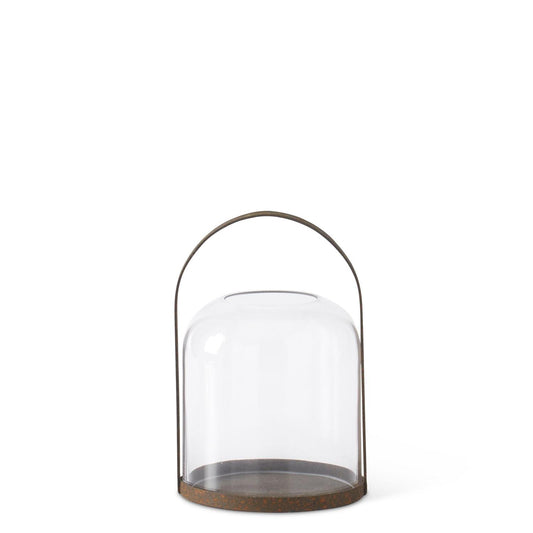 Small Round Bronze Metal Lantern Candleholder