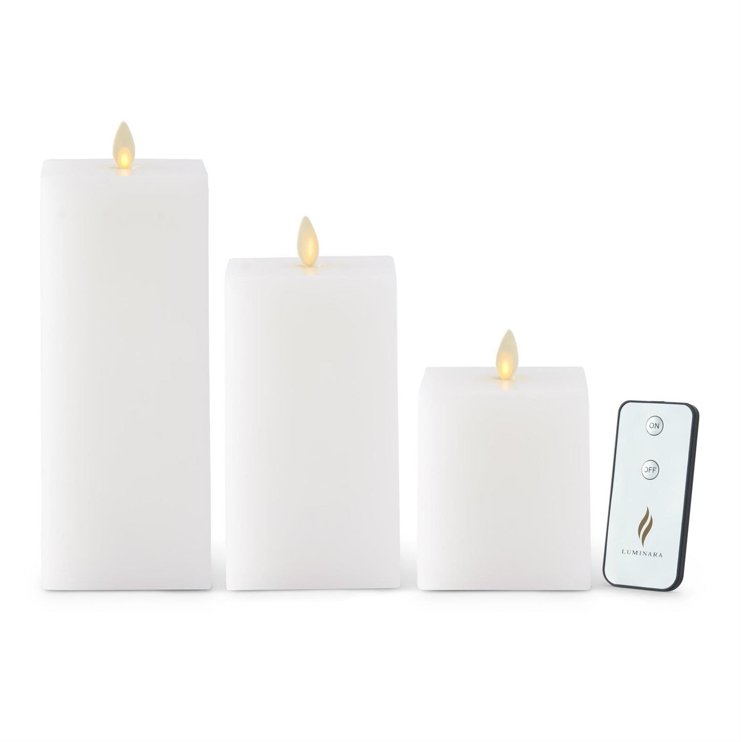 Large White Wax Luminara Small Indoor Square Candle