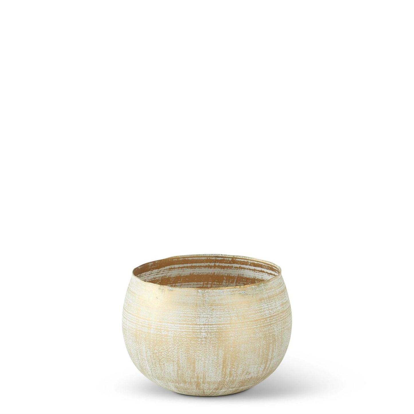 Small Gold Metal Whitewashed Bowl