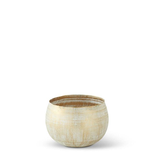 Small Gold Metal Whitewashed Bowl