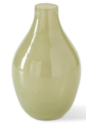 Tall Hand Sprayed Small Green Glass Vases