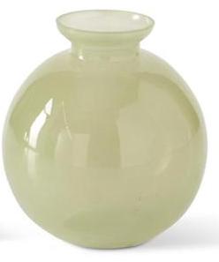 Small Round Hand Sprayed Small Green Glass Vases