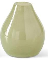 Medium Round Hand Sprayed Small Green Glass Vases