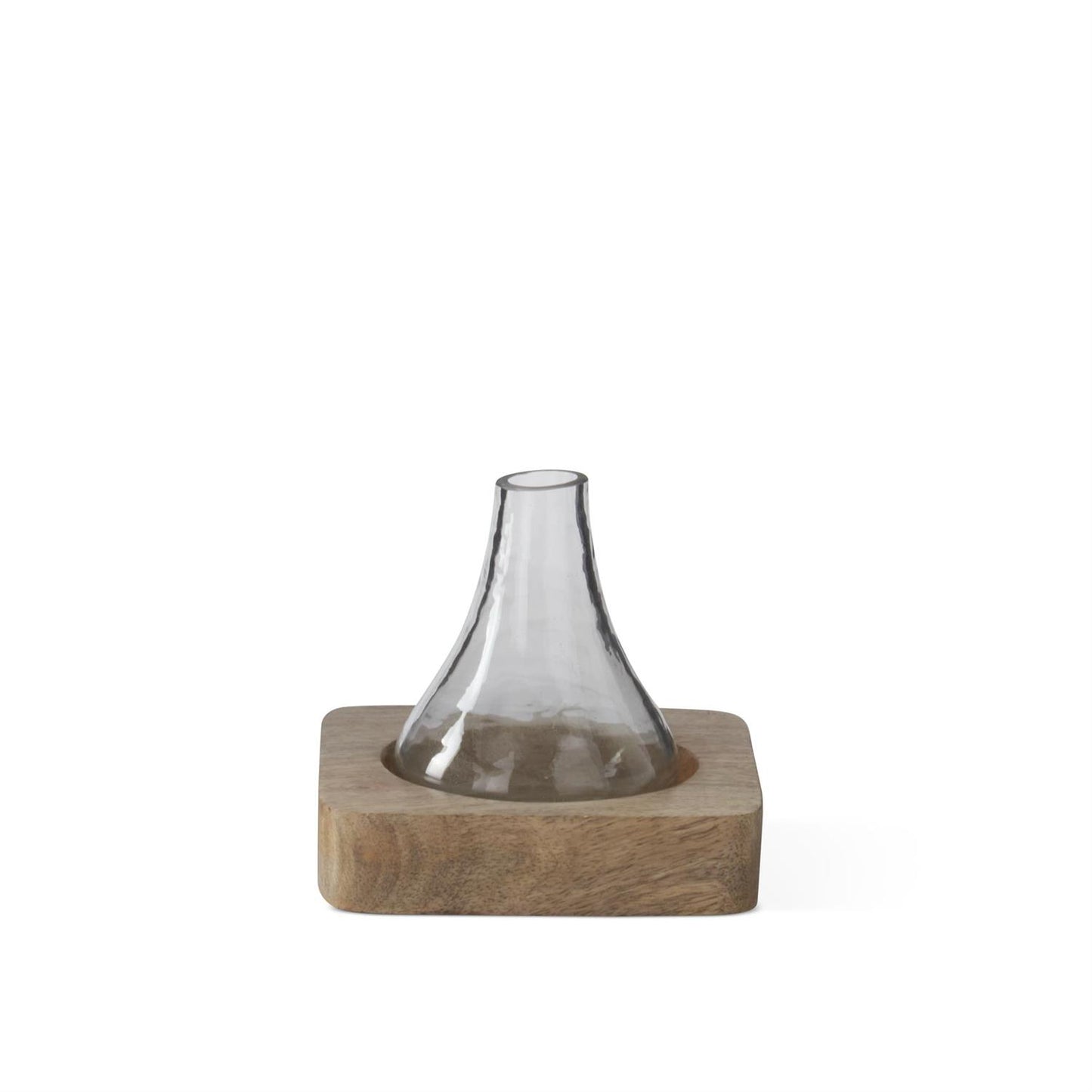4.5 Inch Bud Vase on Wood Tray