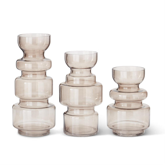 Large Brown Transparent Modern Vases