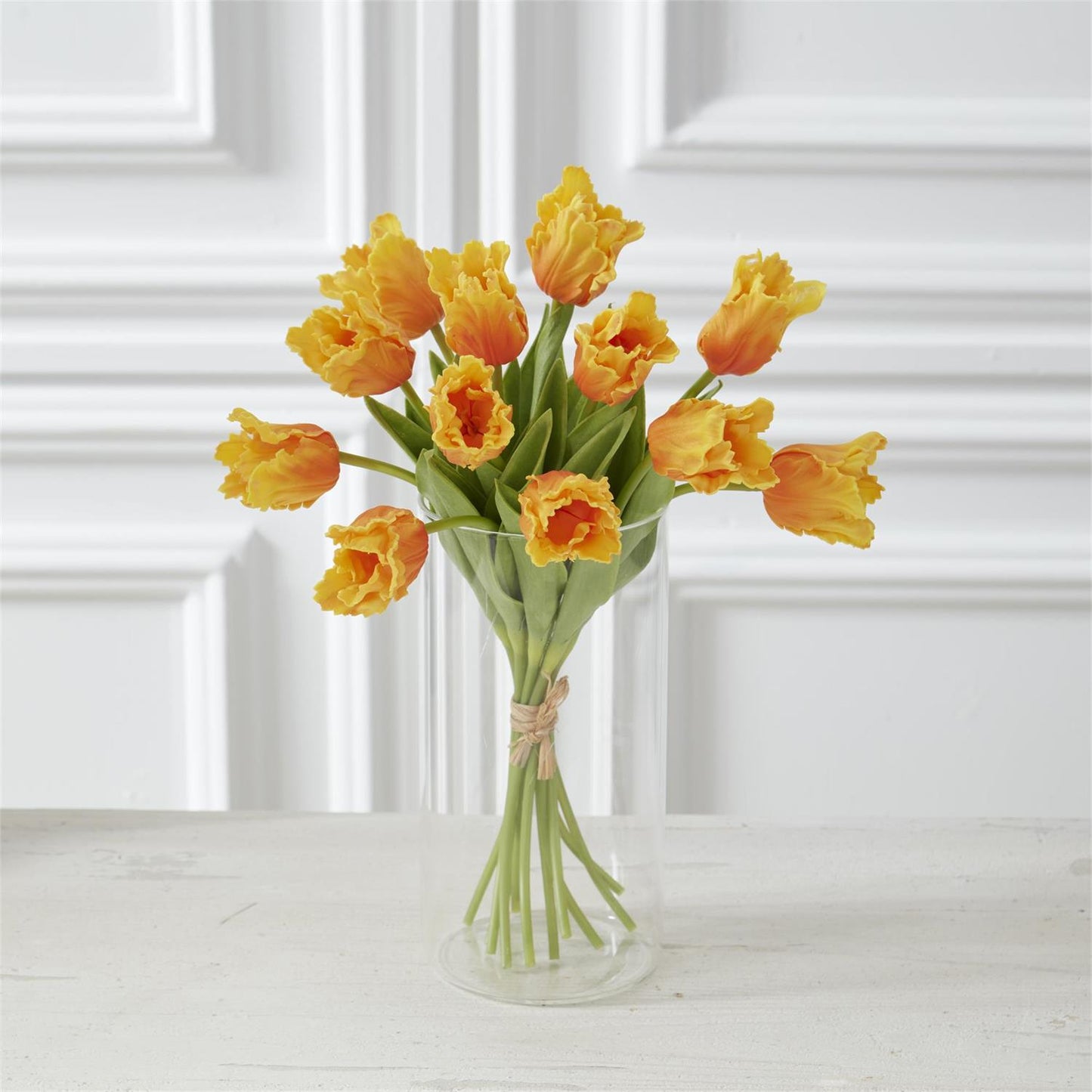 13 Inch Light Orange Real Touch Parrot Tulip Bundle