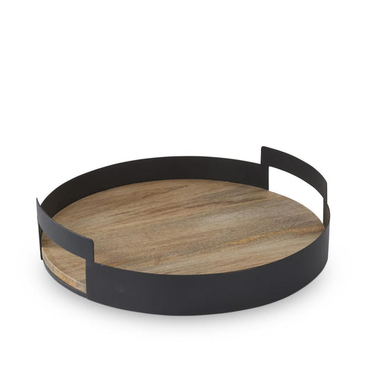 Small Black Metal Edge Wood Nesting Tray