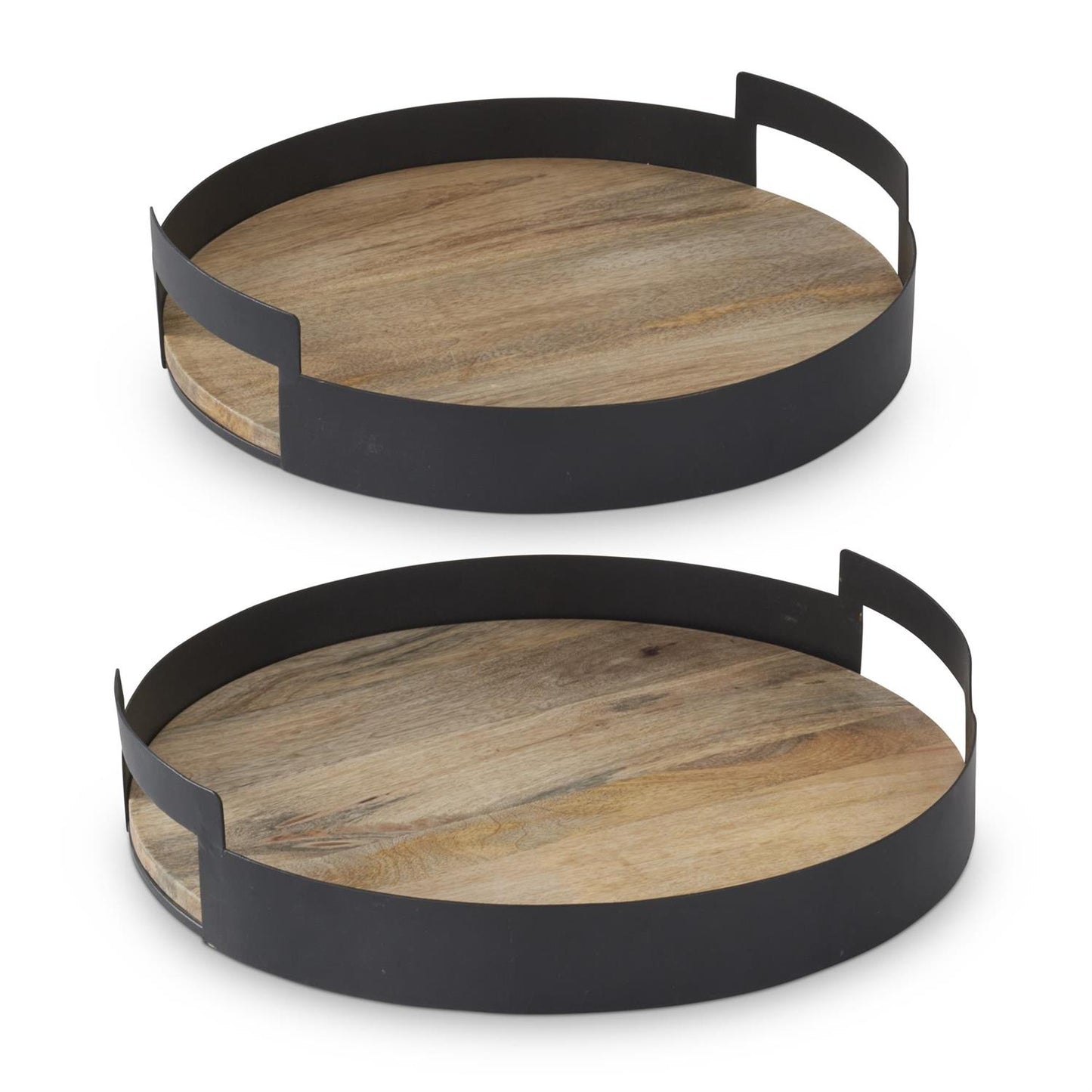 Small Black Metal Edge Wood Nesting Tray