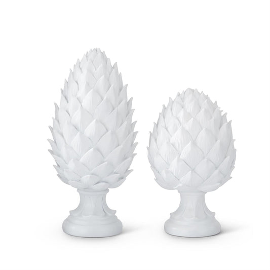 Large White Resin Artichoke Finial