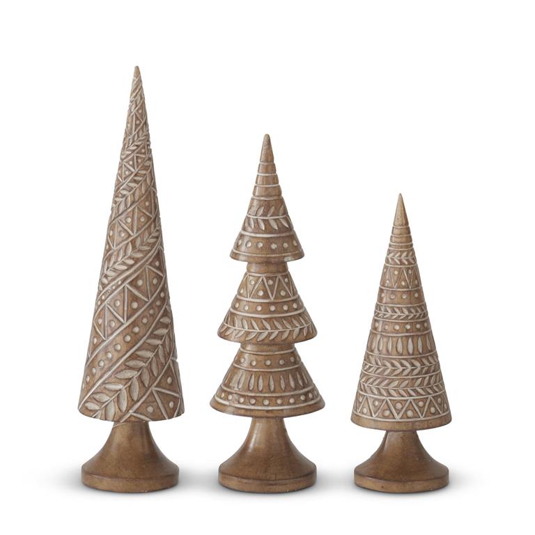 Christmas Medium Carved Resin Trees
