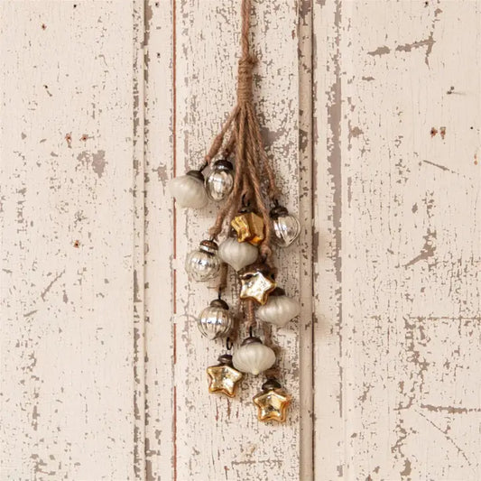 Hanging Cluster Asstd Colors Mercury Glass Ornaments