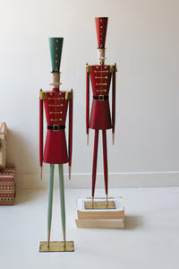 Christmas Painted Metal Christmas Soldier with Green Hat