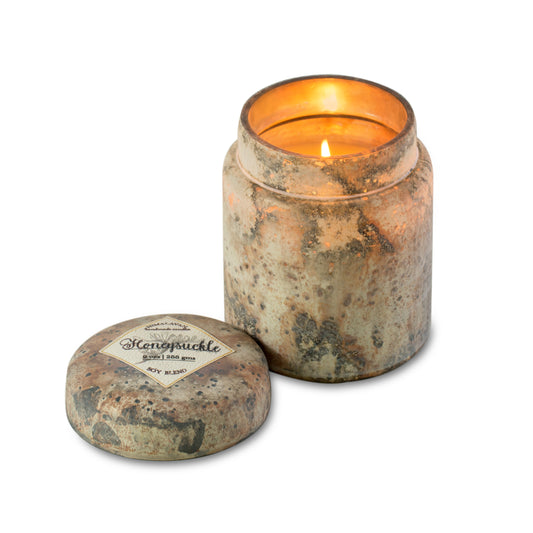 Honeysuckle fire glass 9 oz jar