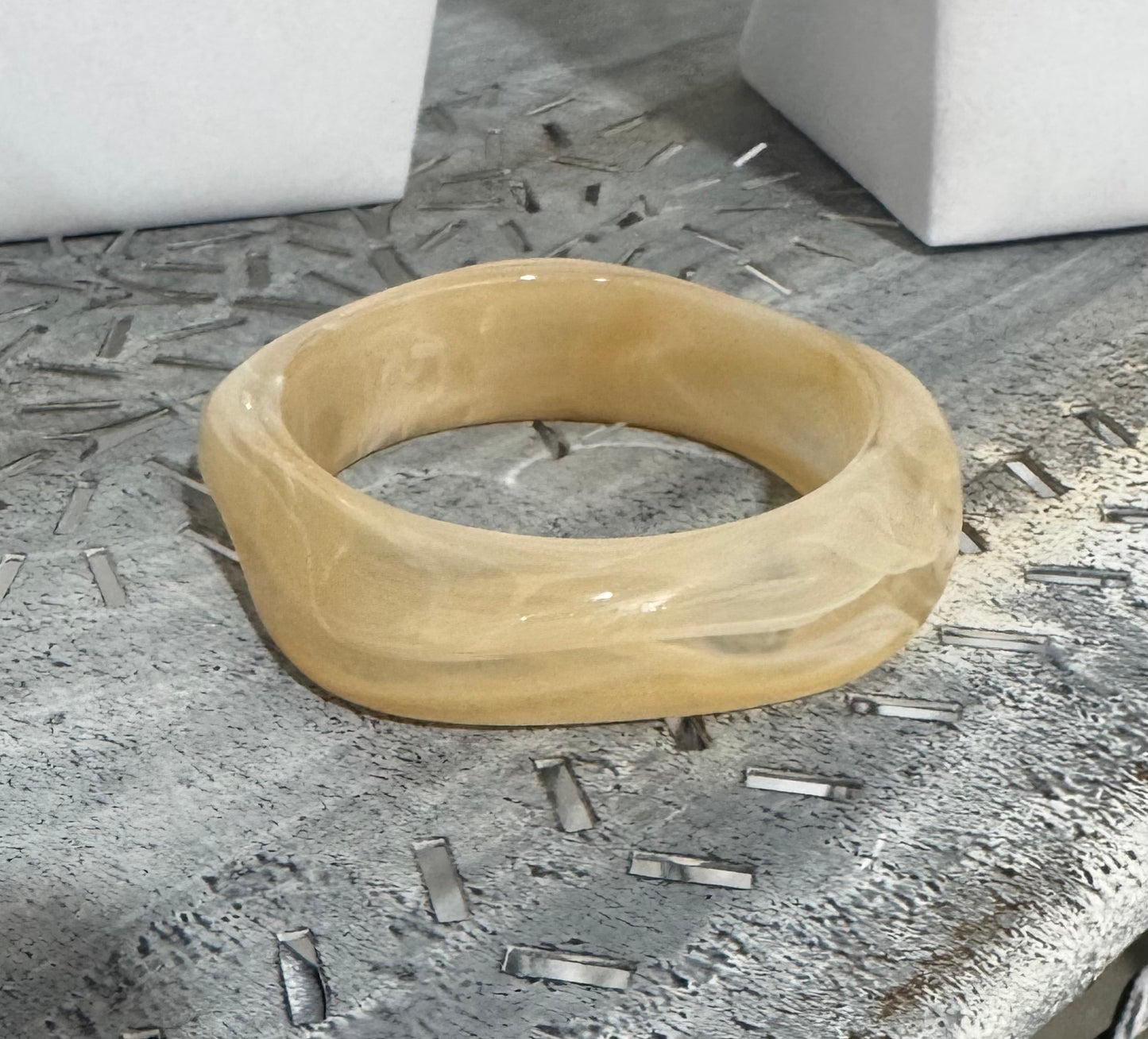 Clear and Tan Acrylic Bracelet