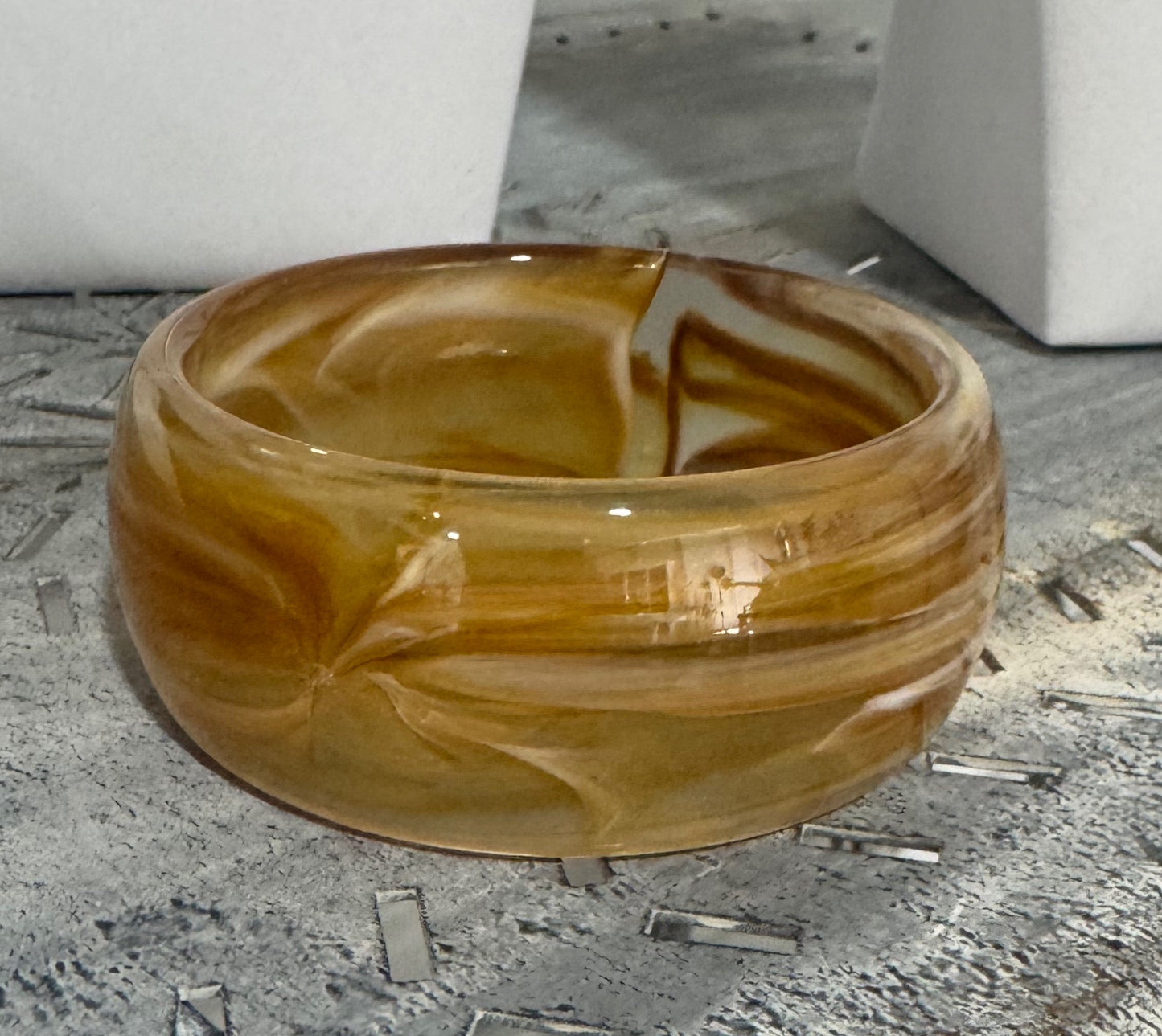 Wide Tan Acrylic Bracelet