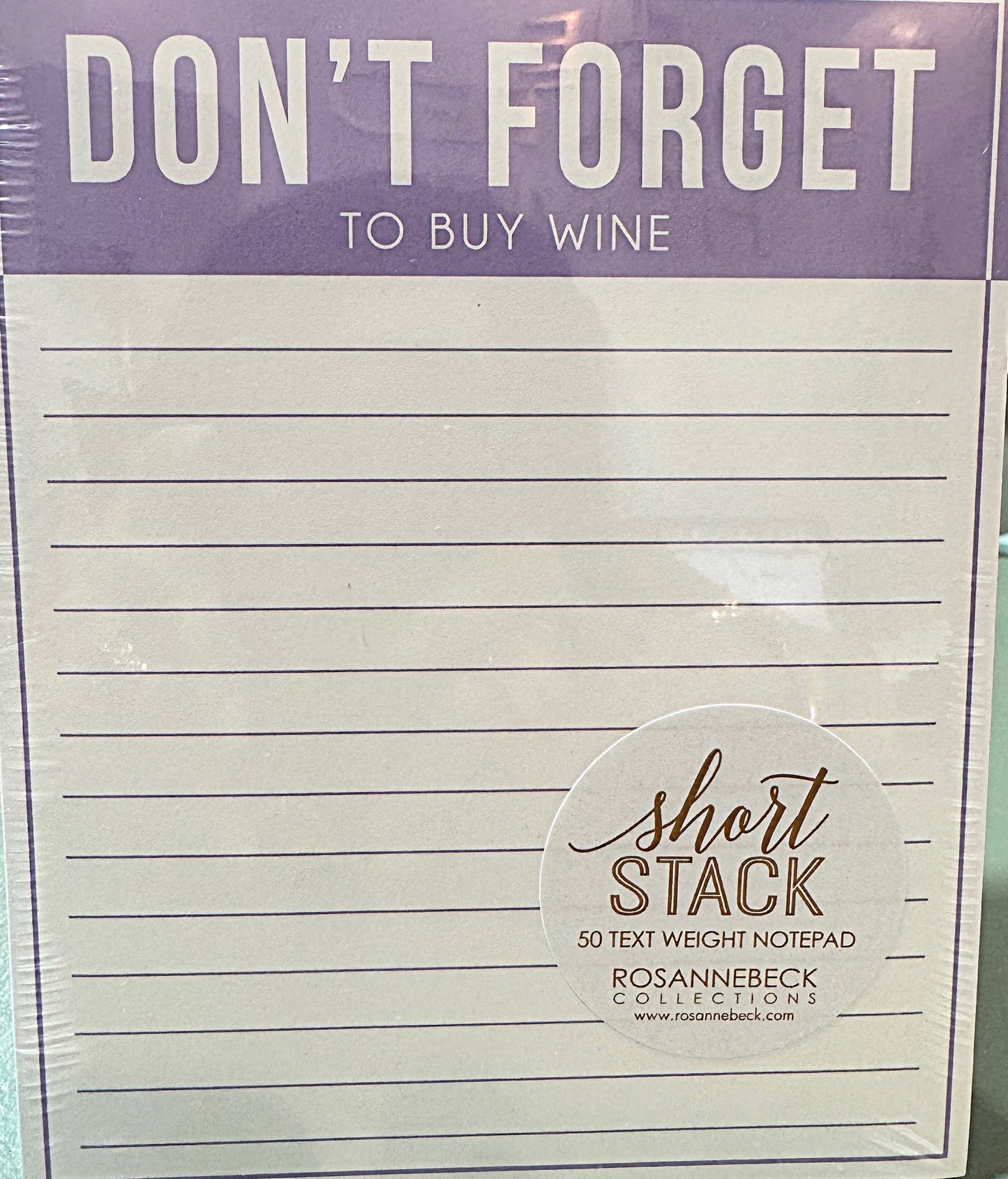 Short Stack Don't Forget to Buy Wine NotePad
