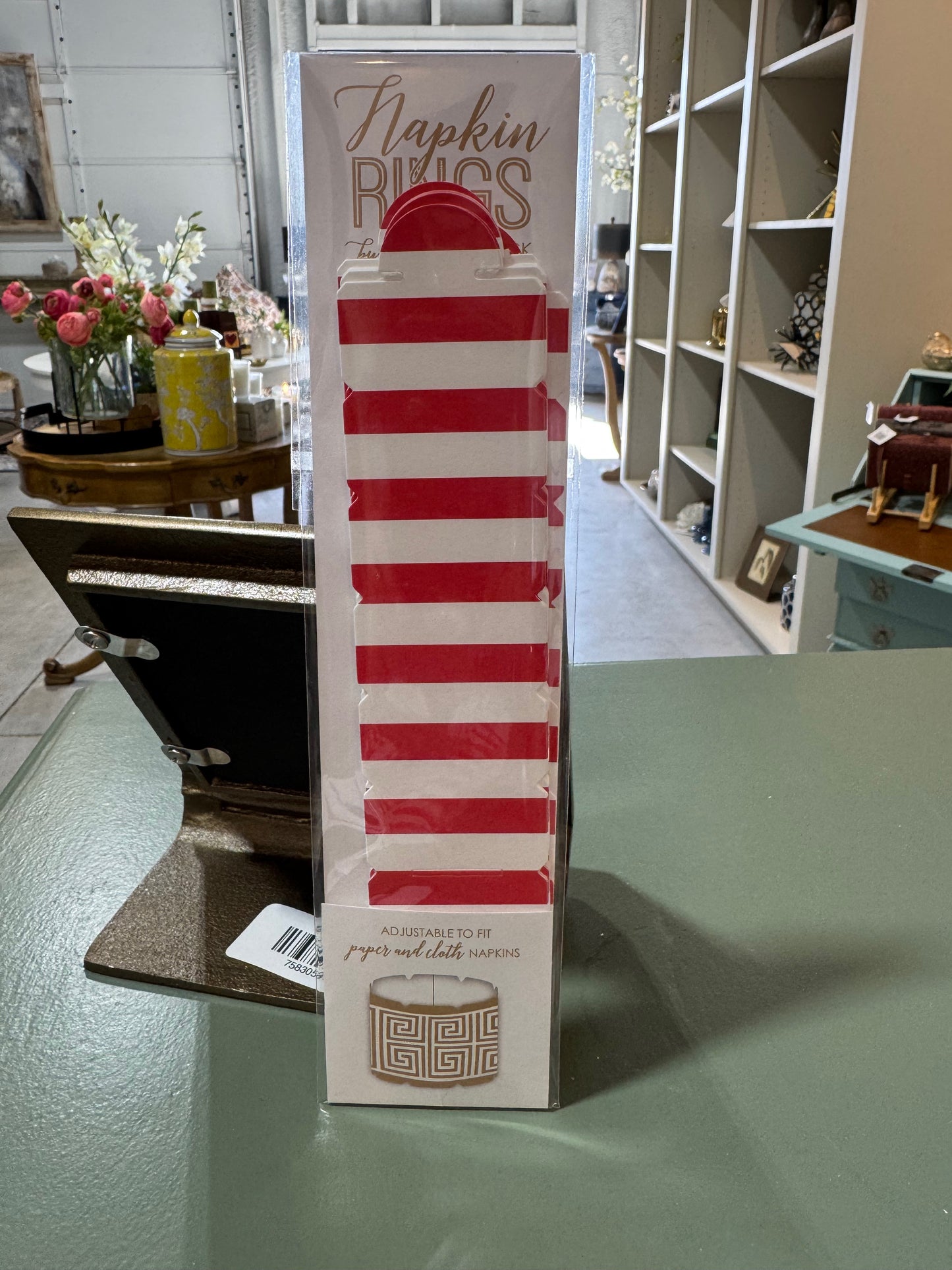Napkin Ring Vertical Red Strips