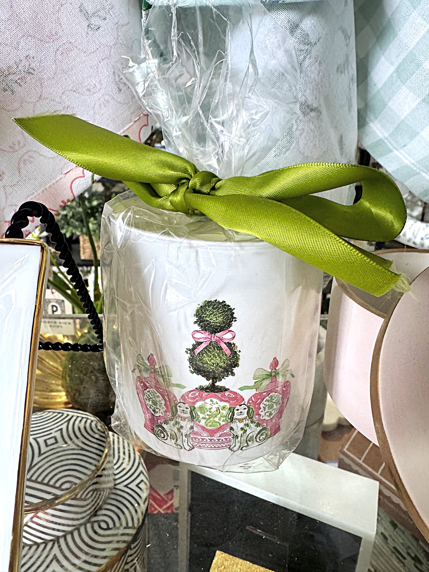 Pink Topiary Candle