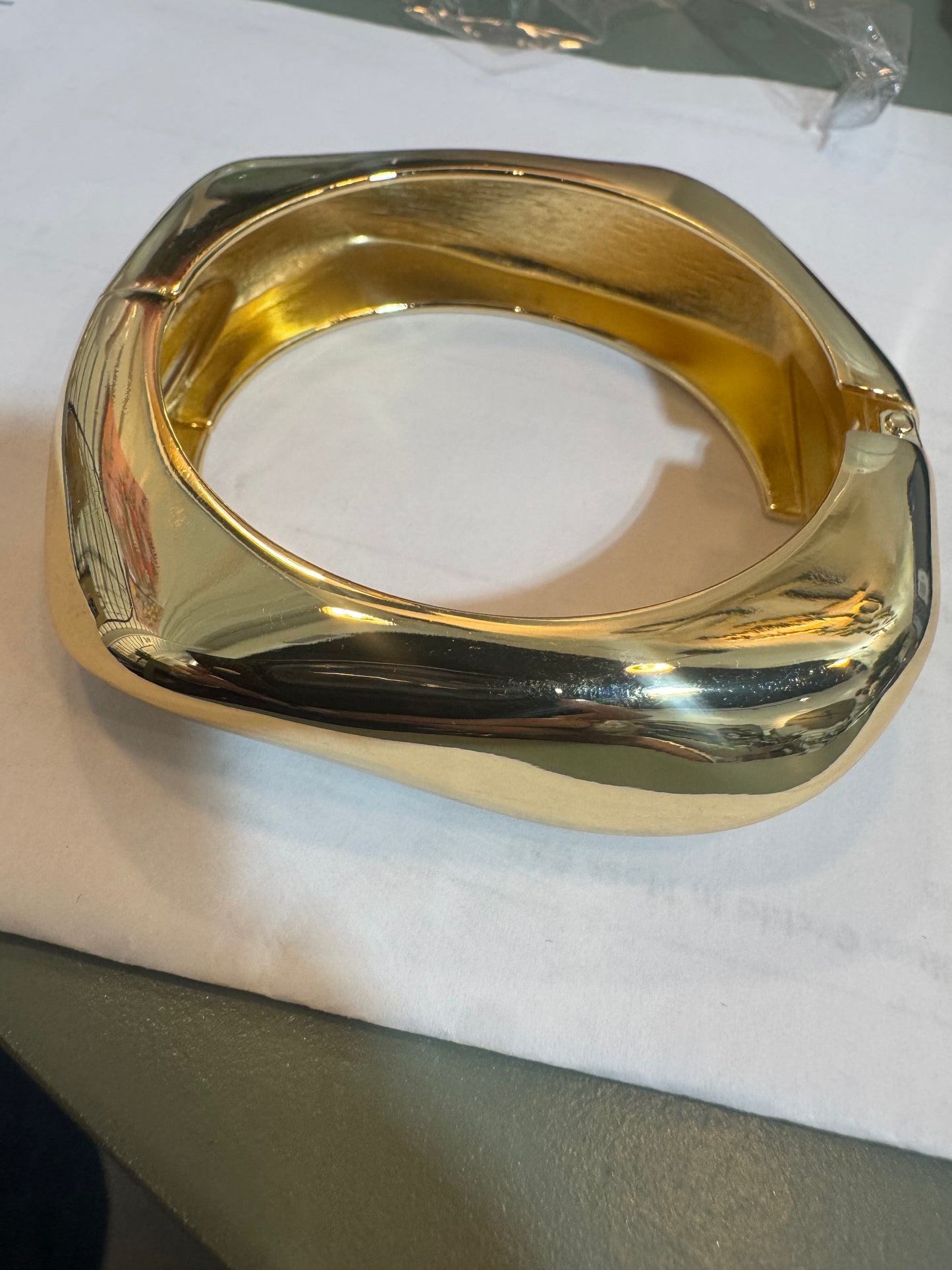 Gold Wavey Bangle Bracelet