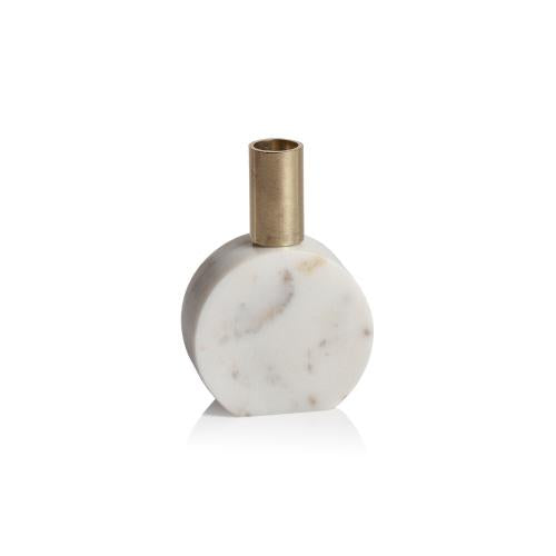 Marikina White Marble Candle Holder- Round