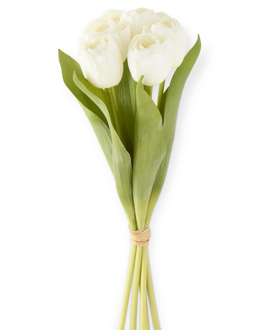 13 INCH WHITE REAL TOUCH TULIP BUNDLE