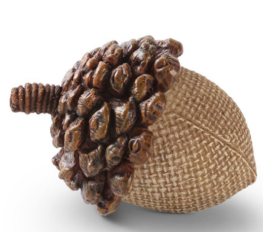 2.5 INCH LIGHT BROWN RESIN ACORN W/PINECONE TOP