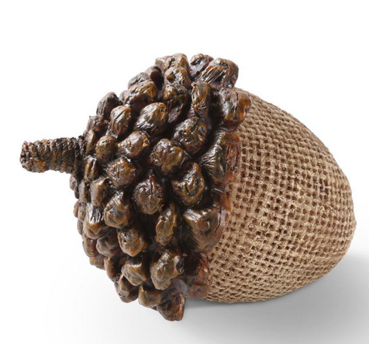 3.5 INCH LIGHT BROWN RESIN ACORN W/PINECONE TOP