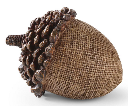 4.5 INCH LIGHT BROWN RESIN ACORN W/PINECONE TOP