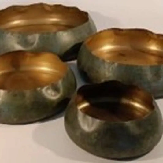 Small Organic Iron Round Tray Green Patina