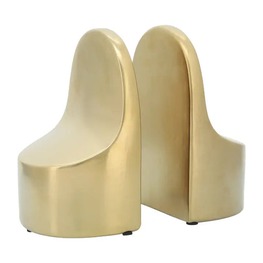 Ceramic Contemporary Bookends Set of 2 - Gold, 6 in.