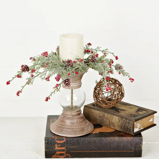 Christmas (17in)Ring- Icy Sparkle Cypress Pine W. Pepperb