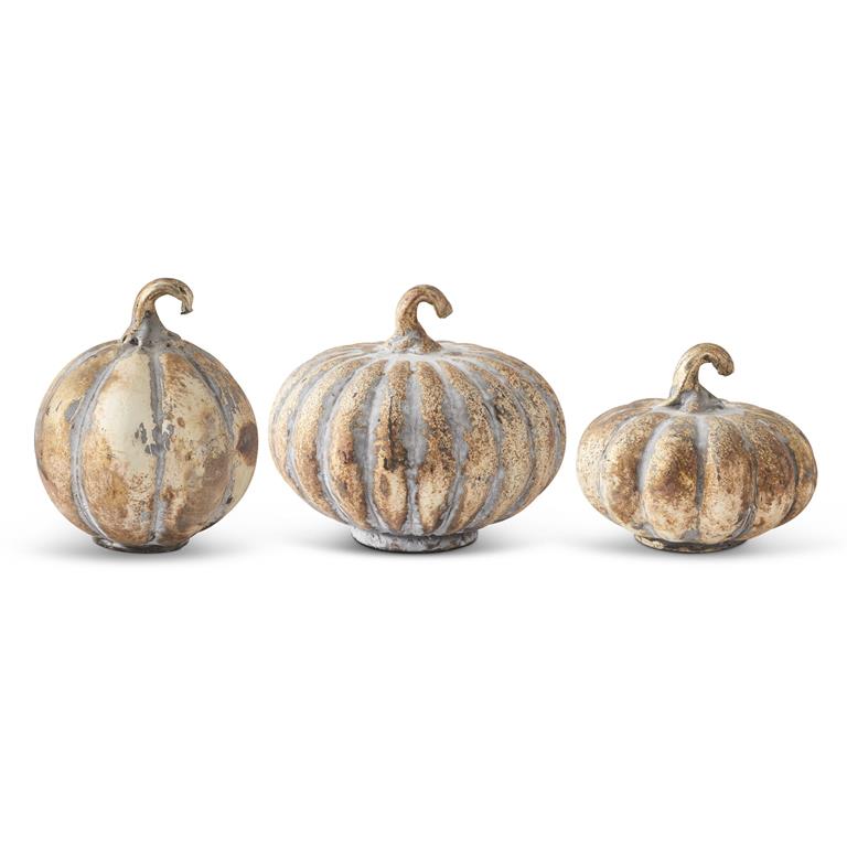 Small Antique Gold Mercury Glass Pumpkin