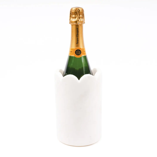 White Marble Scalloped Wine and Champagne Chiller