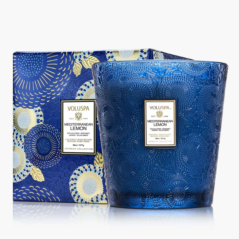 Voluspa Mediterranean Lemon 3 Wick Hearth Candle 38oz