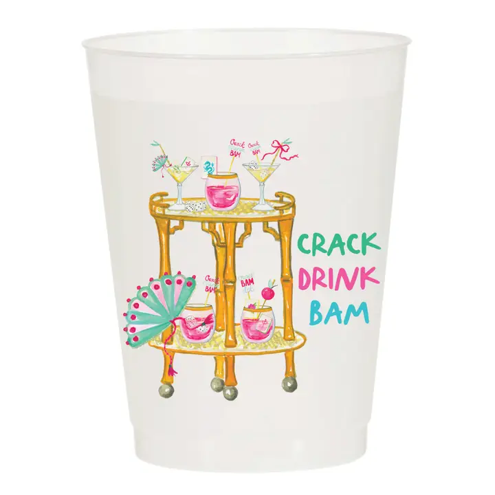 Crack Drink Bam Frosted Cups - Mahjong-pack of 10