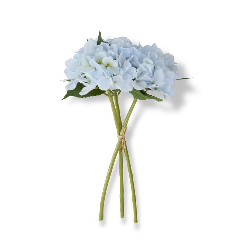 15 Inch Blue Real Touch Hydrangea Bundle (3 Stems)