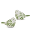 7.25" Green and White Bird set of 2