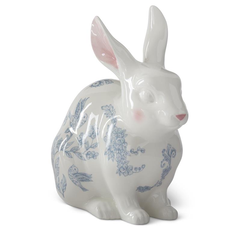 9.75 Inch White/Blue Bunny