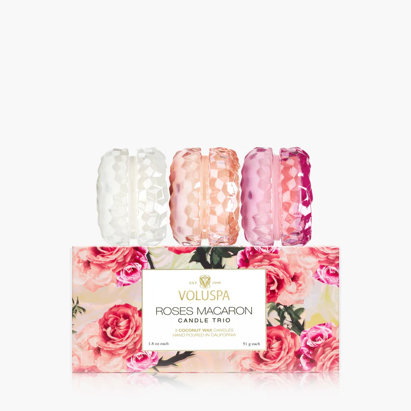 Voluspa Roses Macaron Trio Gift Set