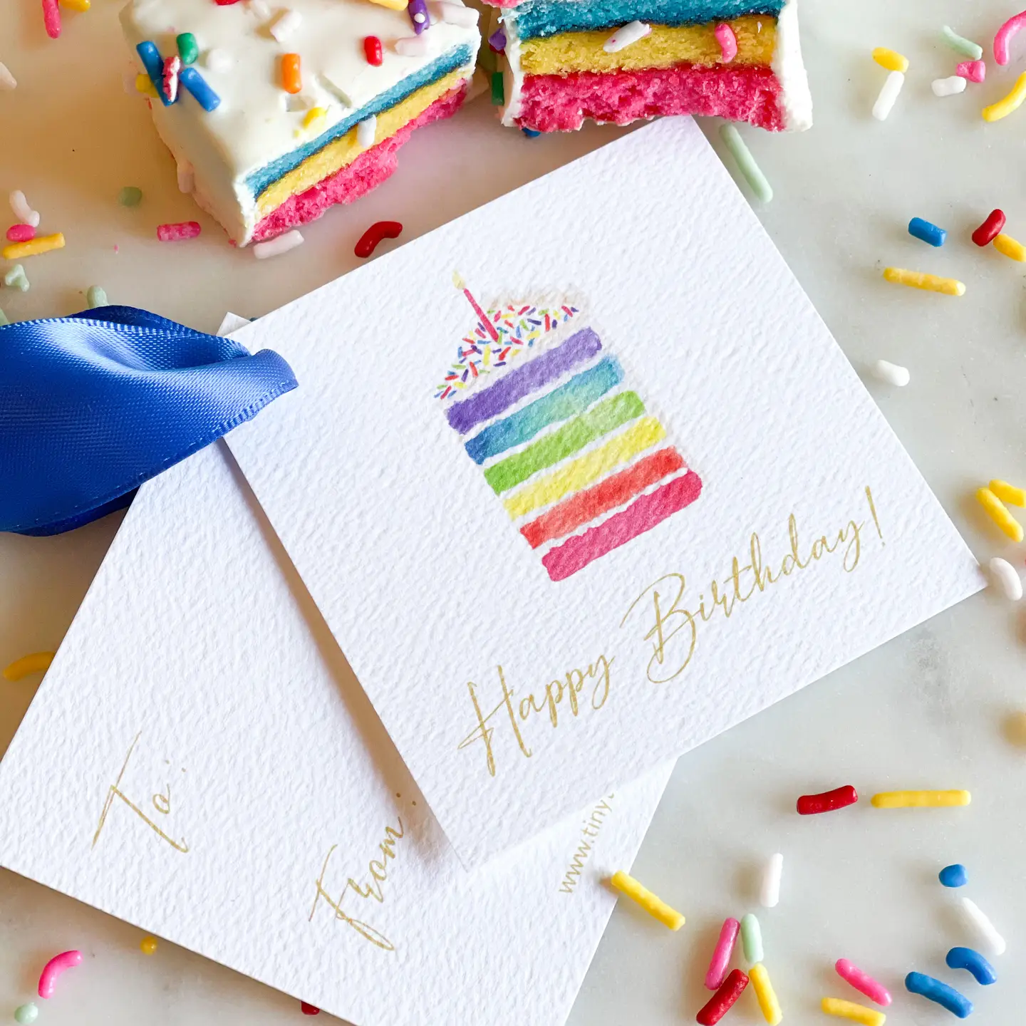 Rainbow Cake Gift Tag (12 Tags)