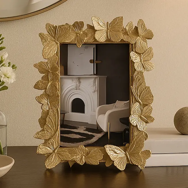 4x6" Gold Butterfly Picture Frame