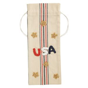 USA beaded wine bag