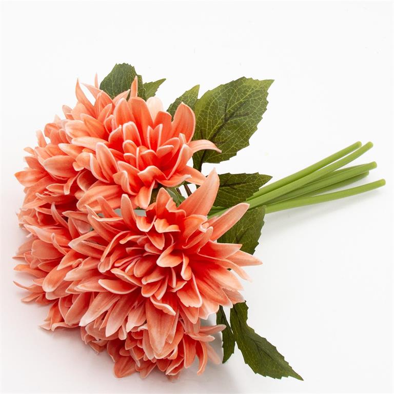 12 Inch Dark Peach Real Touch Peony Bundle (6 Stem)