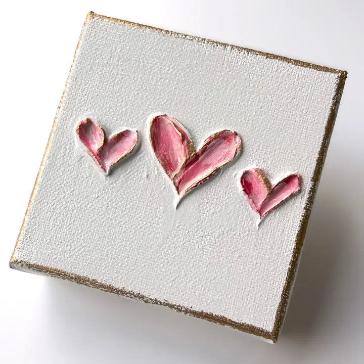 Tiny Heart Trio Canvas