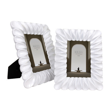 Large White Ruffle Frame 5x7